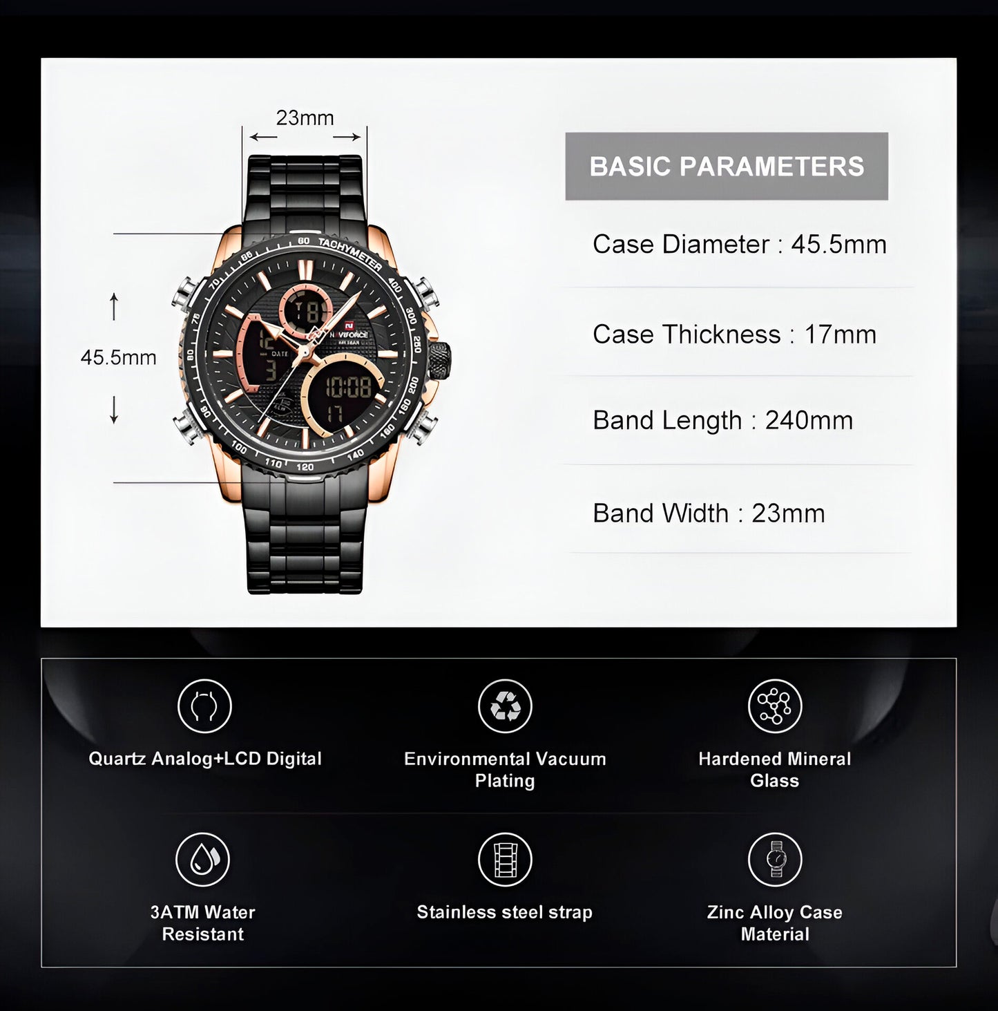 Reloj Naviforce Casual Nf9182 Crono Homb